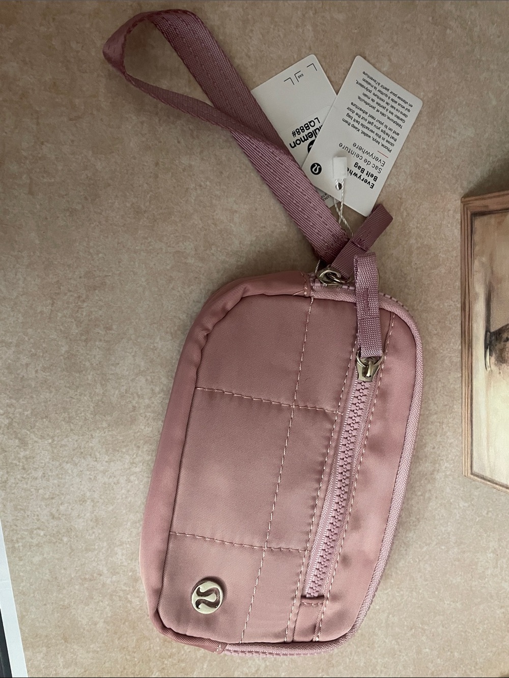 Quilted Mini Wristlet in Dusty Pink